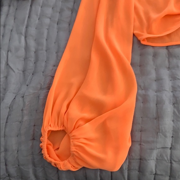 STAUD ruched front/crop sheer blouse - Picture 3 of 4